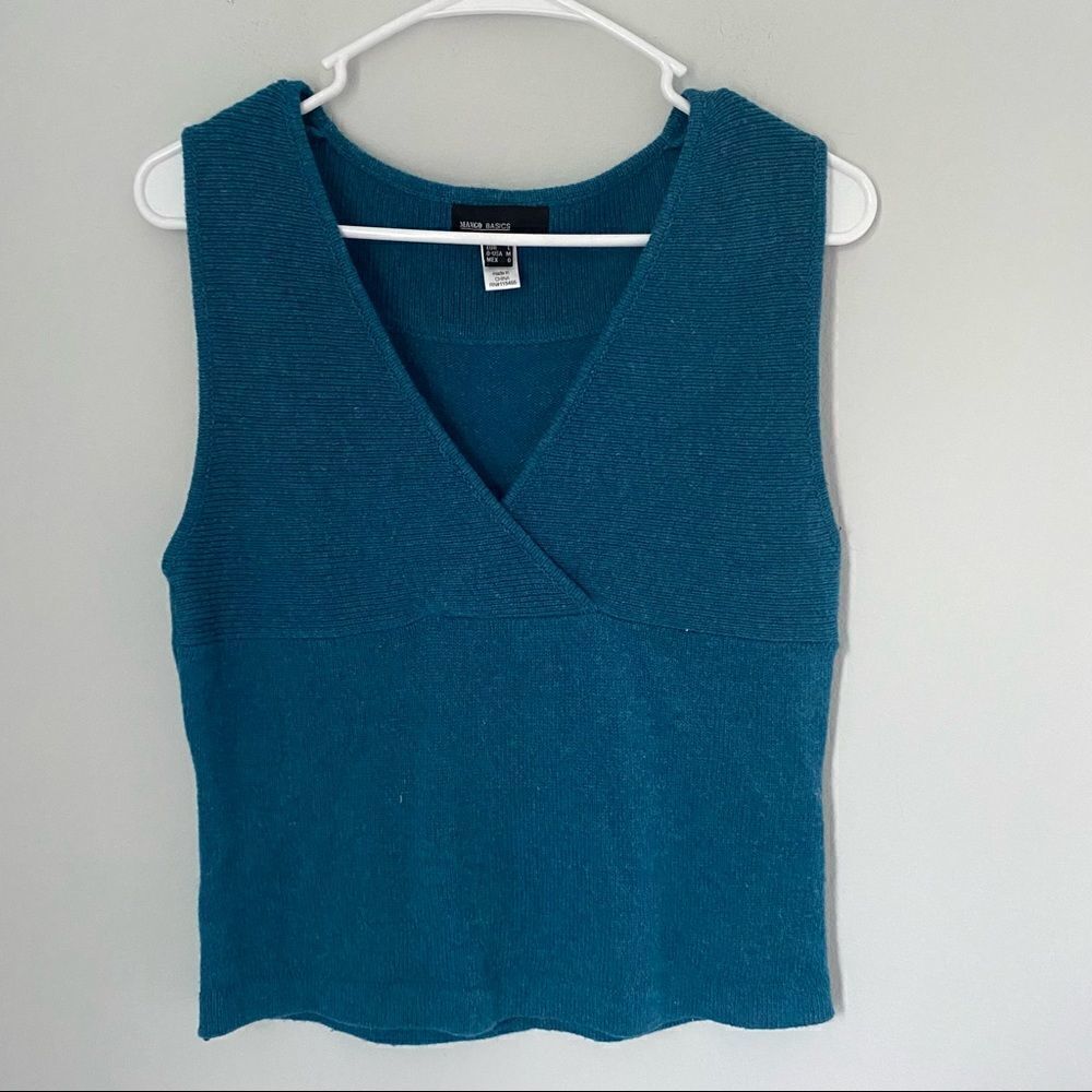 Mango Basics Women’s V Neck Wool Blend Knit Vest